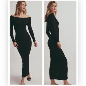 Favorite Daughter The Sara Off the Shoulder Long Sleeve Maxi Dress XL $218